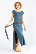 Surya Organic Cotton 'Sarita' Dress made in Nepal - Dusty Blue