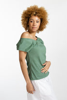 Surya Australia Ethical Organic Cotton V-neck 'Mimi' Top - Ocean