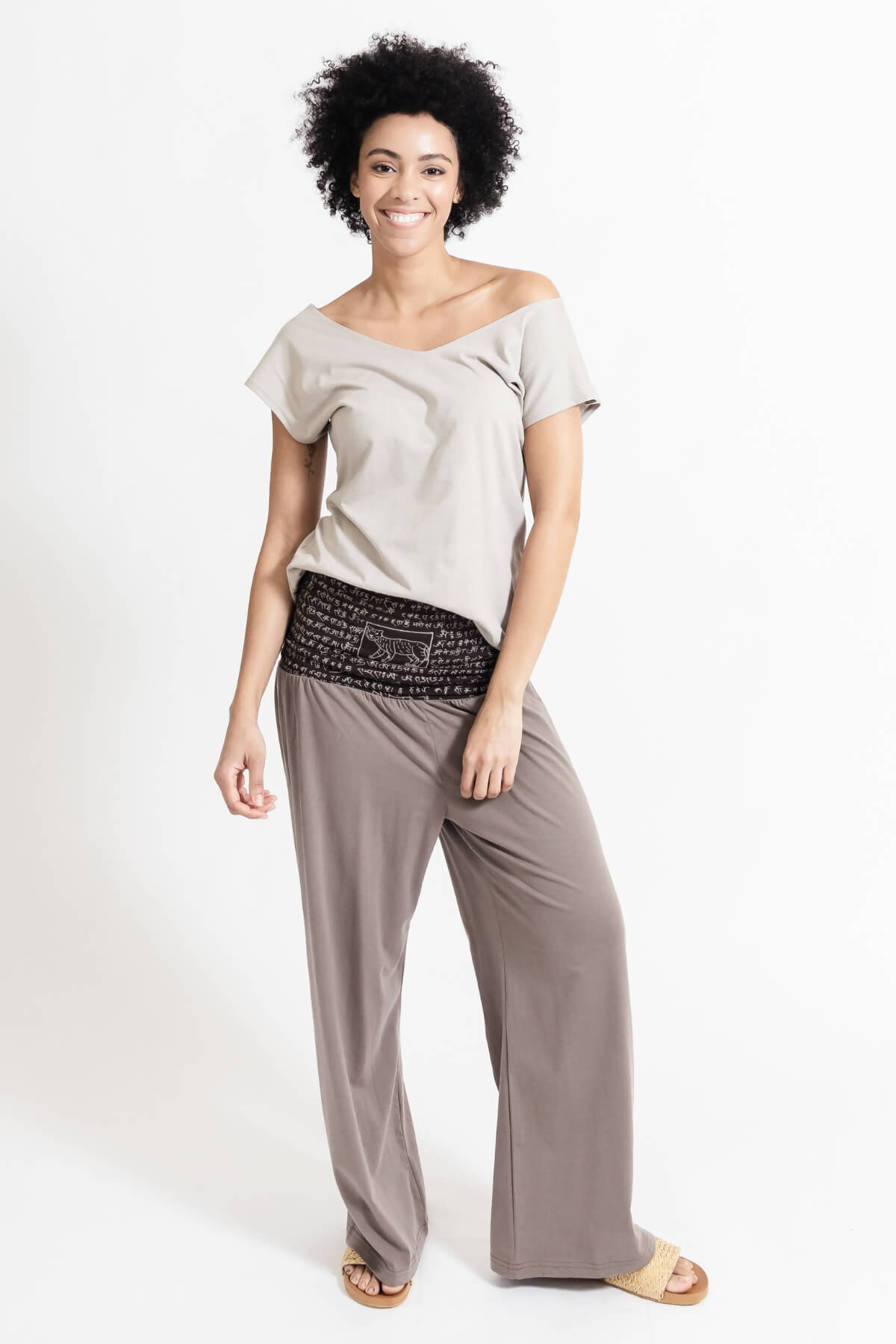 Surya Australia Organic Cotton 'Mantra' Pants made in Nepal - Taupe