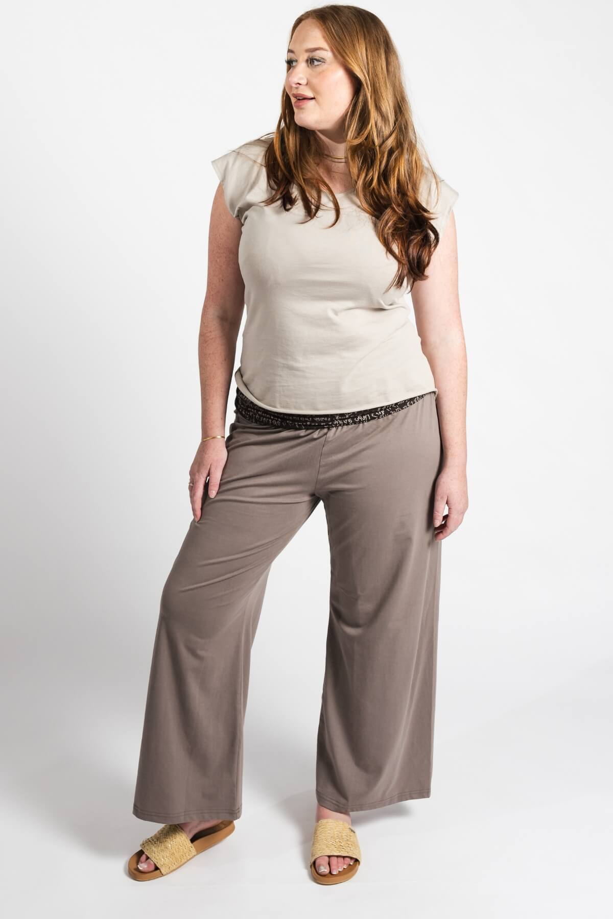 Surya Australia Organic Cotton 'Mantra' Pants made in Nepal - Taupe