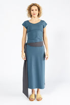 Surya Organic Cotton 'Sarita' Dress made in Nepal - Dusty Blue