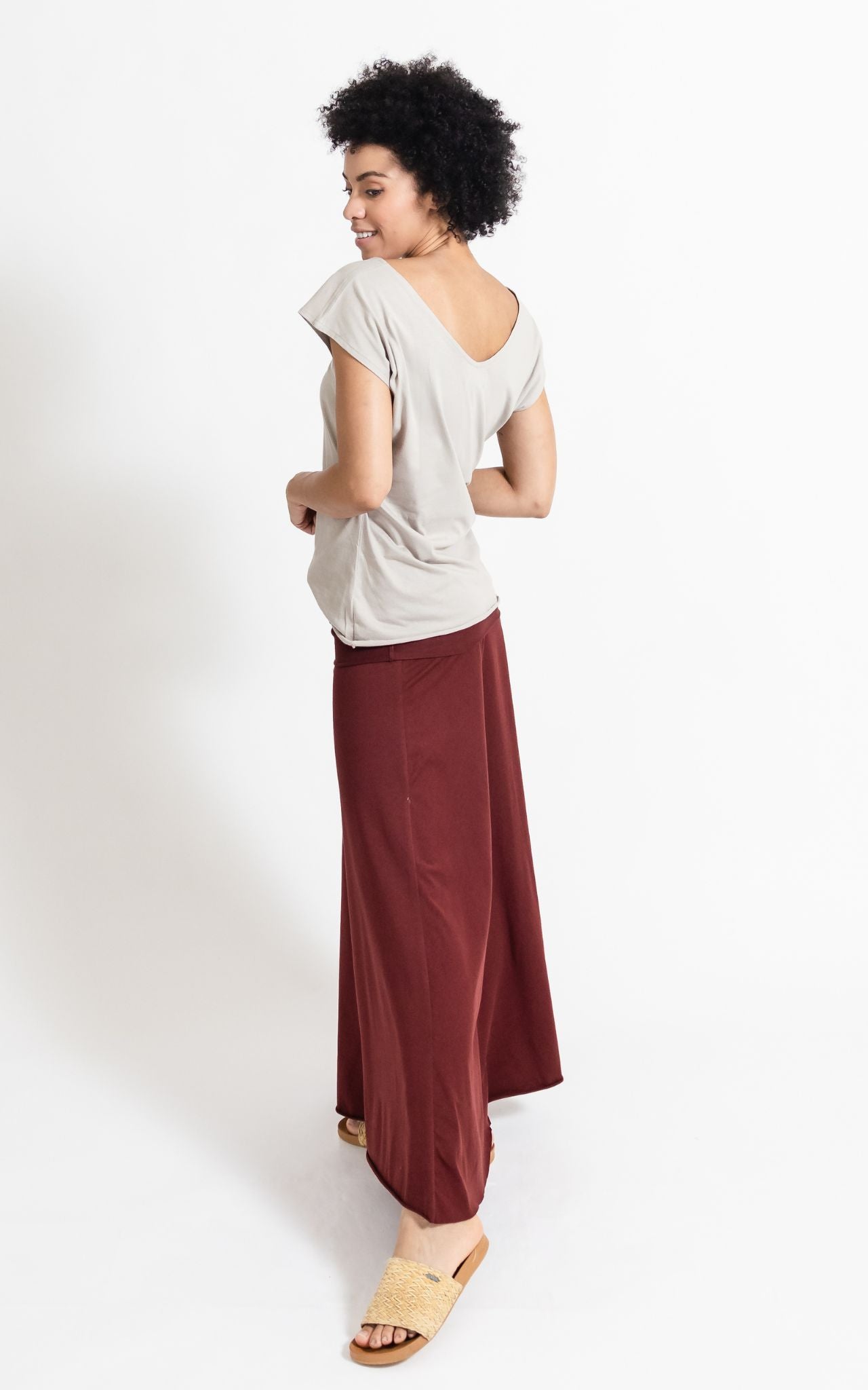 Surya Australia Organic Cotton Maxi 'Sonder' Skirt made in Nepal - Berry