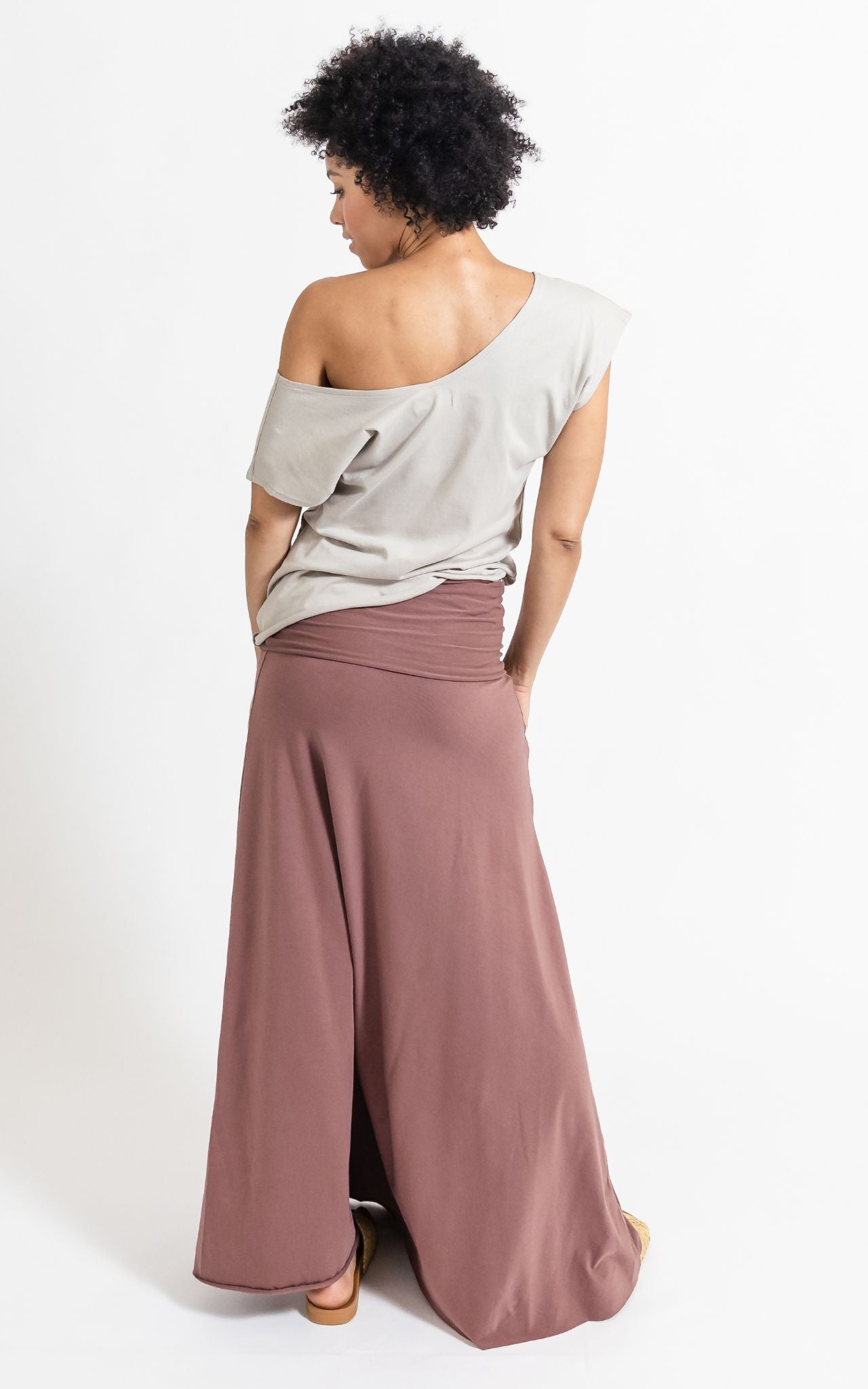 Surya Australia Organic Cotton Maxi 'Sonder' Skirt made in Nepal - Dusty Mauve
