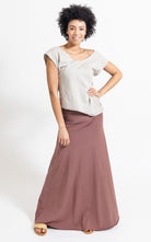 Surya Australia Organic Cotton Maxi 'Sonder' Skirt made in Nepal - Dusty Mauve
