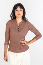 Surya Australia Organic Cotton 'Clementine' Top made in Nepal - Maroon