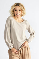 Surya The Label Ethical Organic Cotton 'Zoé' Top made in Nepal - Oyster