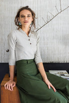 Surya Australia Organic Cotton 'Clementine' Top made in Nepal - Oatmeal