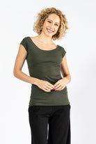 Surya Organic Cotton 'Priya' Top - Olive