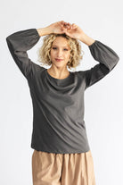 Surya The Label Ethical Organic Cotton 'Zoé' Top made in Nepal - Dusty Grey