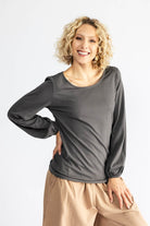 Surya The Label Ethical Organic Cotton 'Zoé' Top made in Nepal - Dusty Grey