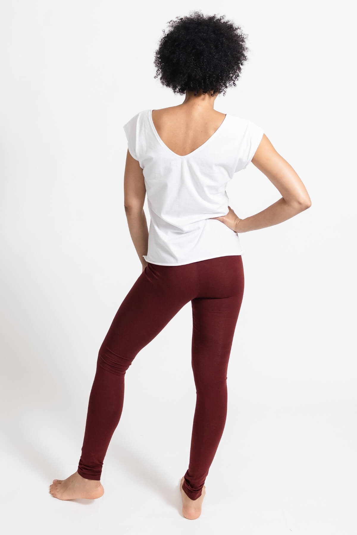 Surya Australia Organic Cotton Leggings made in Nepal - Berry