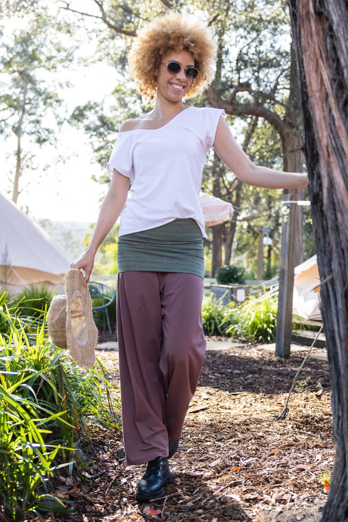 Surya Australia Organic Cotton 'Mantra' Pants made in Nepal - Dusty Mauve