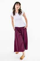 Surya Australia Ethical Cotton Palazzo Pants made in Nepal - Wine