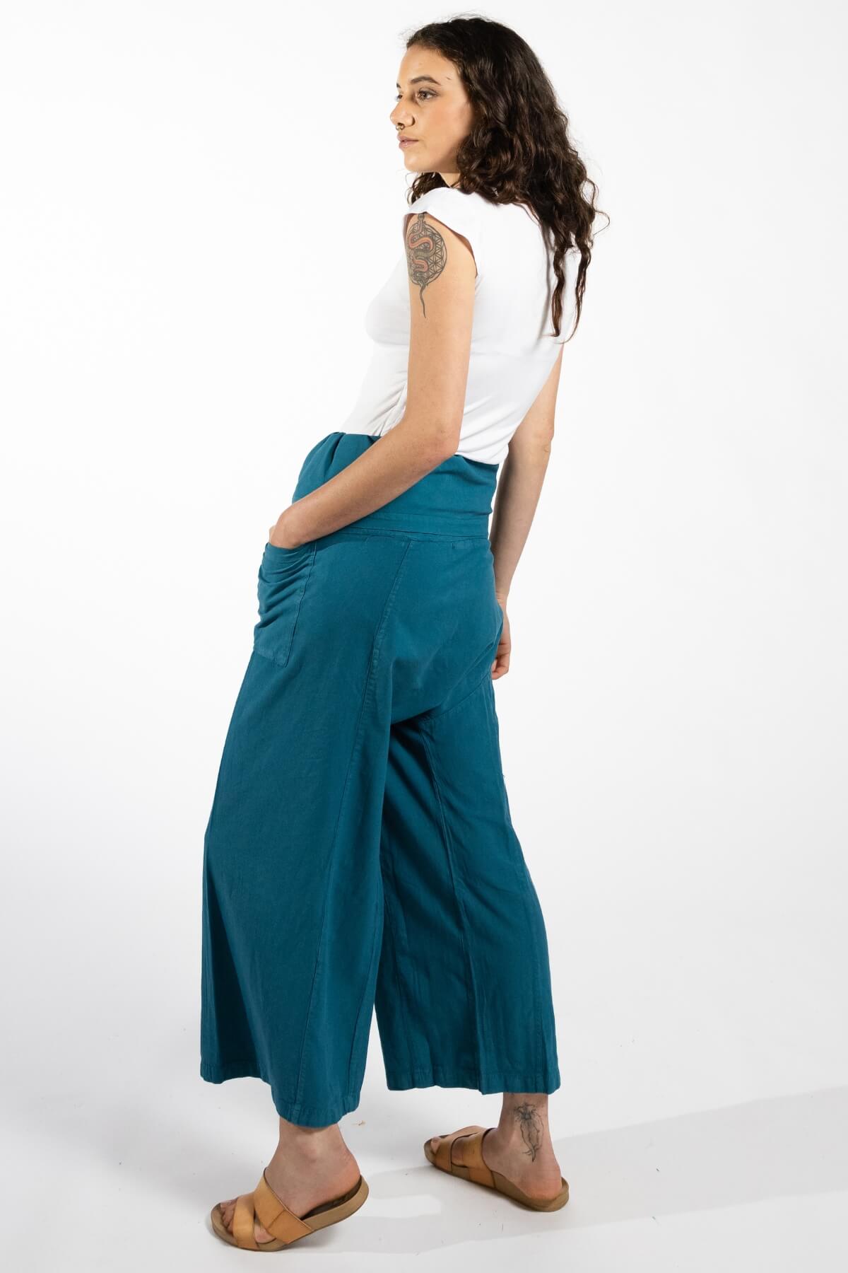 Surya Australia Cotton Thai Fisherman Pants made in Nepal - Turquoise