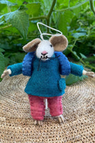 Surya Australia Ethical Wool Felt Mouse Toys made in Nepal -  Off to School