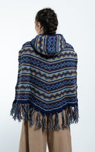 Surya Australia Ethical Wool Poncho made in Nepal - Blue