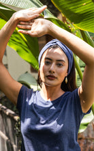 Surya Australia Organic Cotton Knot Headband made in Nepal - Cobalt