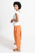 Surya Australia Ethical Cotton Low Crotch Pintuck Pants from Nepal - Orange