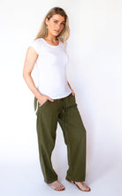 Surya Australia Ethical Cotton Loose Pants from Nepal - Green