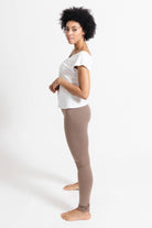 Surya Australia Organic Cotton Jacquard Leggings made in Nepal - Coffee