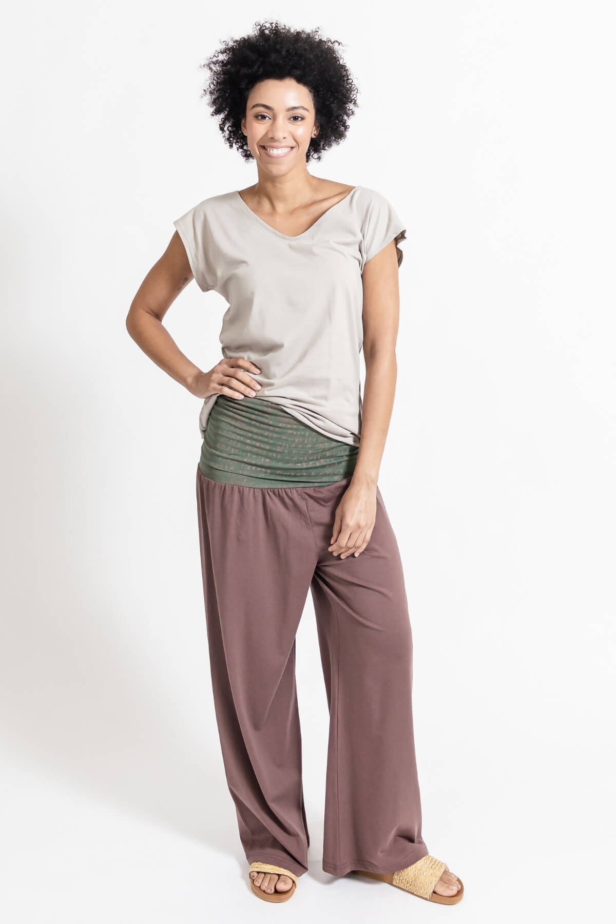 Surya Australia Organic Cotton 'Mantra' Pants made in Nepal - Dusty Mauve