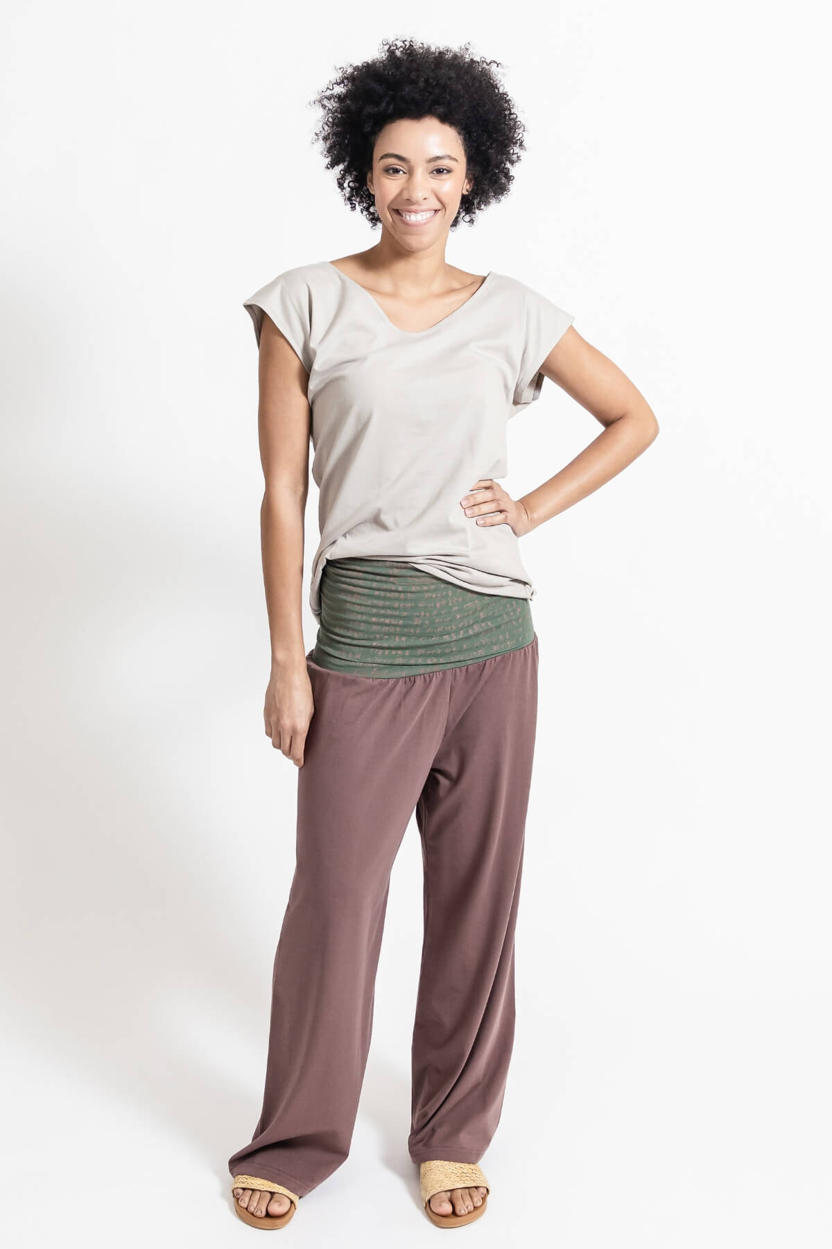 Surya Australia Organic Cotton 'Mantra' Pants made in Nepal - Dusty Mauve