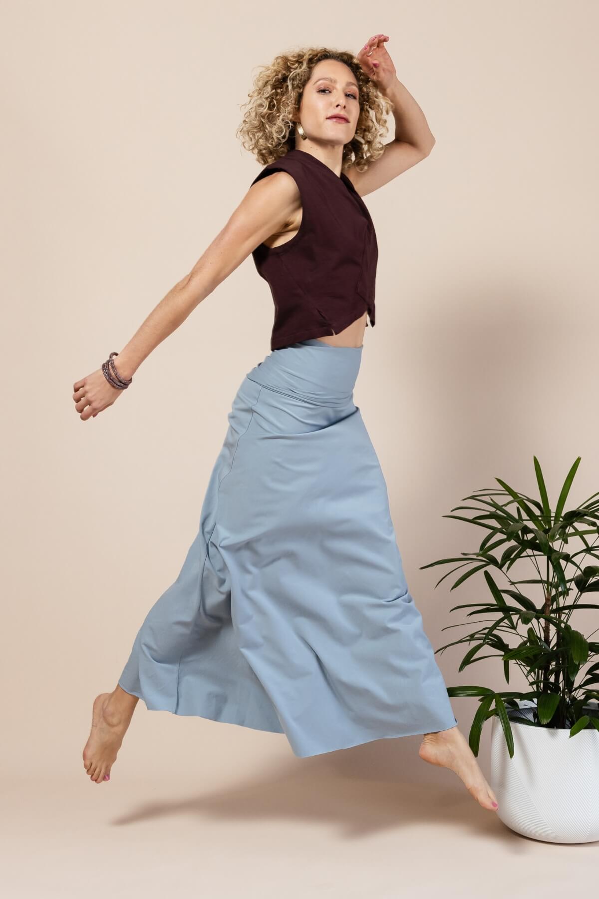 Surya Organic Cotton 'Sonder' Skirt made in Nepal - Sky Blue