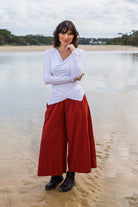 Surya Australia Ethical Cotton Palazzo Pants from Nepal - Rust