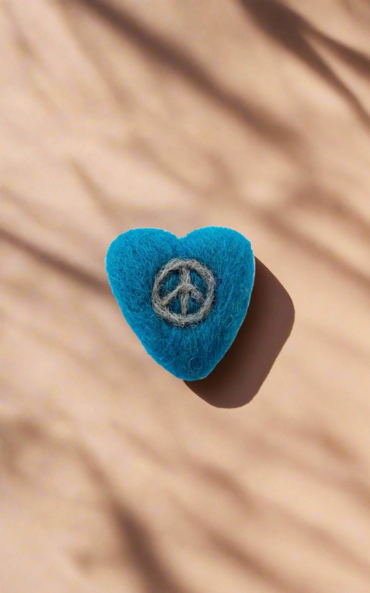 Surya Australia Pure Wool Felt Heart Affirmation 'Rocks' made in Nepal - Peace