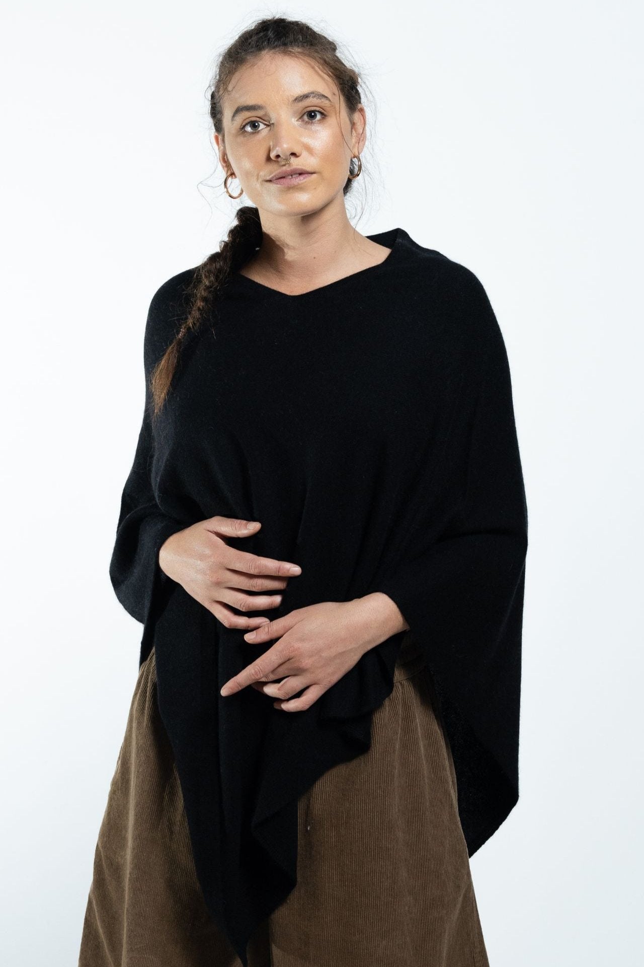 Plus size cashmere poncho shop