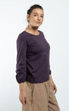 Surya The Label Ethical Organic Cotton 'Zoé' Top made in Nepal - Eggplant