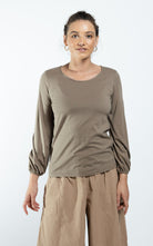 Surya The Label Ethical Organic Cotton 'Zoé' Top made in Nepal - Sage