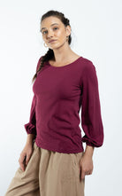 Surya The Label Ethical Organic Cotton 'Zoé' Top made in Nepal - Berry