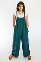 Surya Baggy Cotton Overalls Dungarees made in Nepal - Turquoise