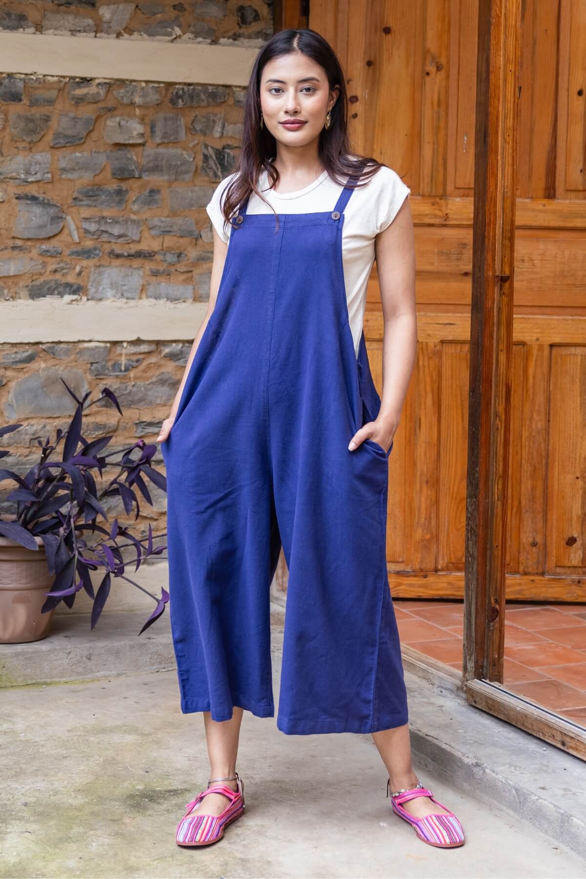 Surya Australia Cotton 'Juanita' Overalls made in Nepal - Dark Blue