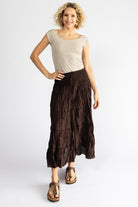 Surya Cambric Cotton 'Franti' Skirt made in Nepal - Chocolate