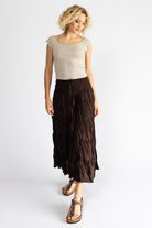 Surya Cambric Cotton 'Franti' Skirt made in Nepal - Chocolate