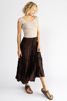 Surya Cambric Cotton 'Franti' Skirt made in Nepal - Chocolate