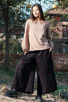 Surya Australia Ethical Cotton Corduroy Palazzo Pants made in Nepal - Midnight Blue