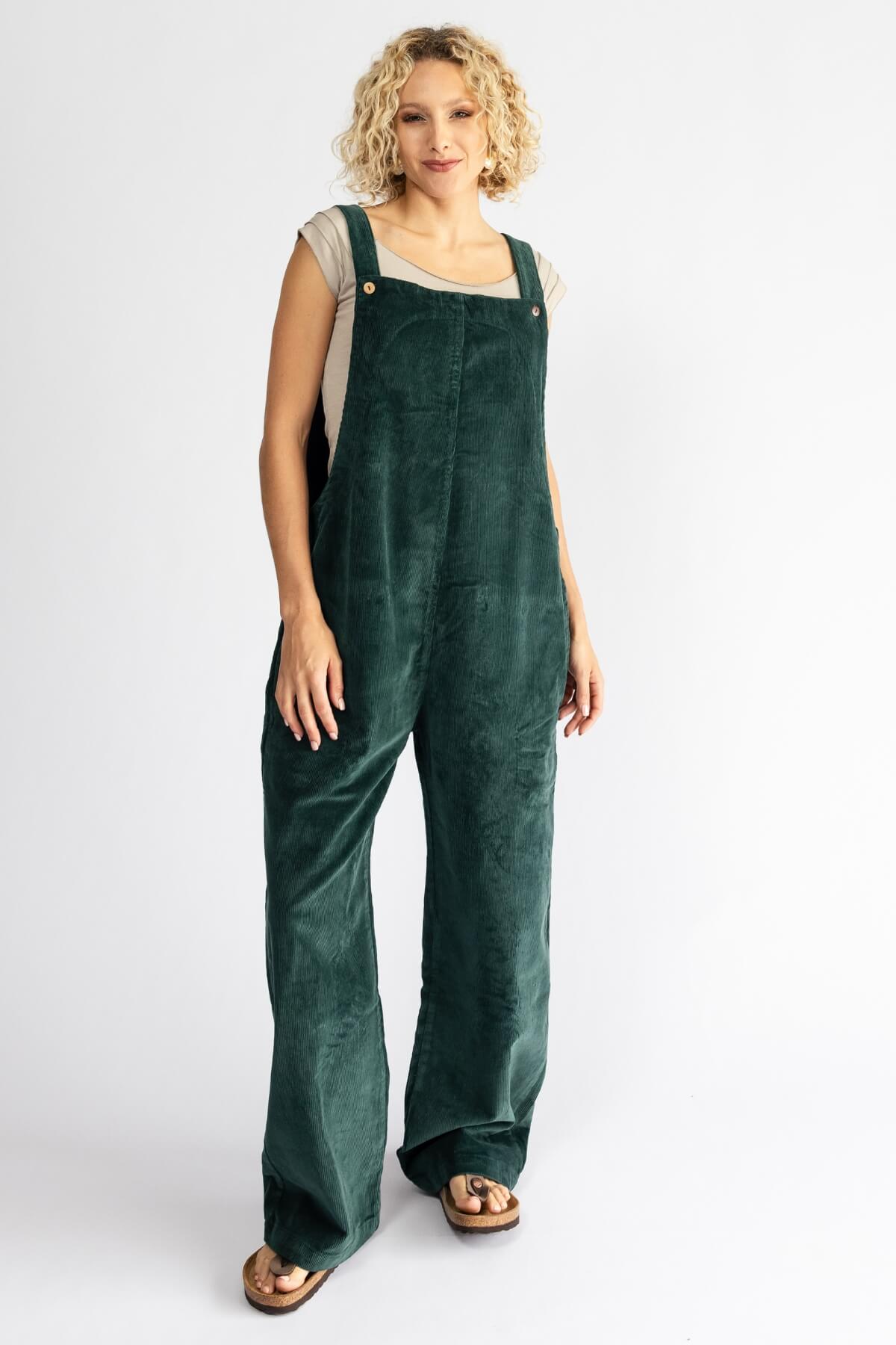 Surya Cotton Corduroy Overalls made in Nepal - Midnight Teal