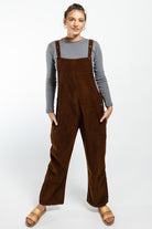 Surya Ethical Corduroy Overalls from Nepal - walnut brown