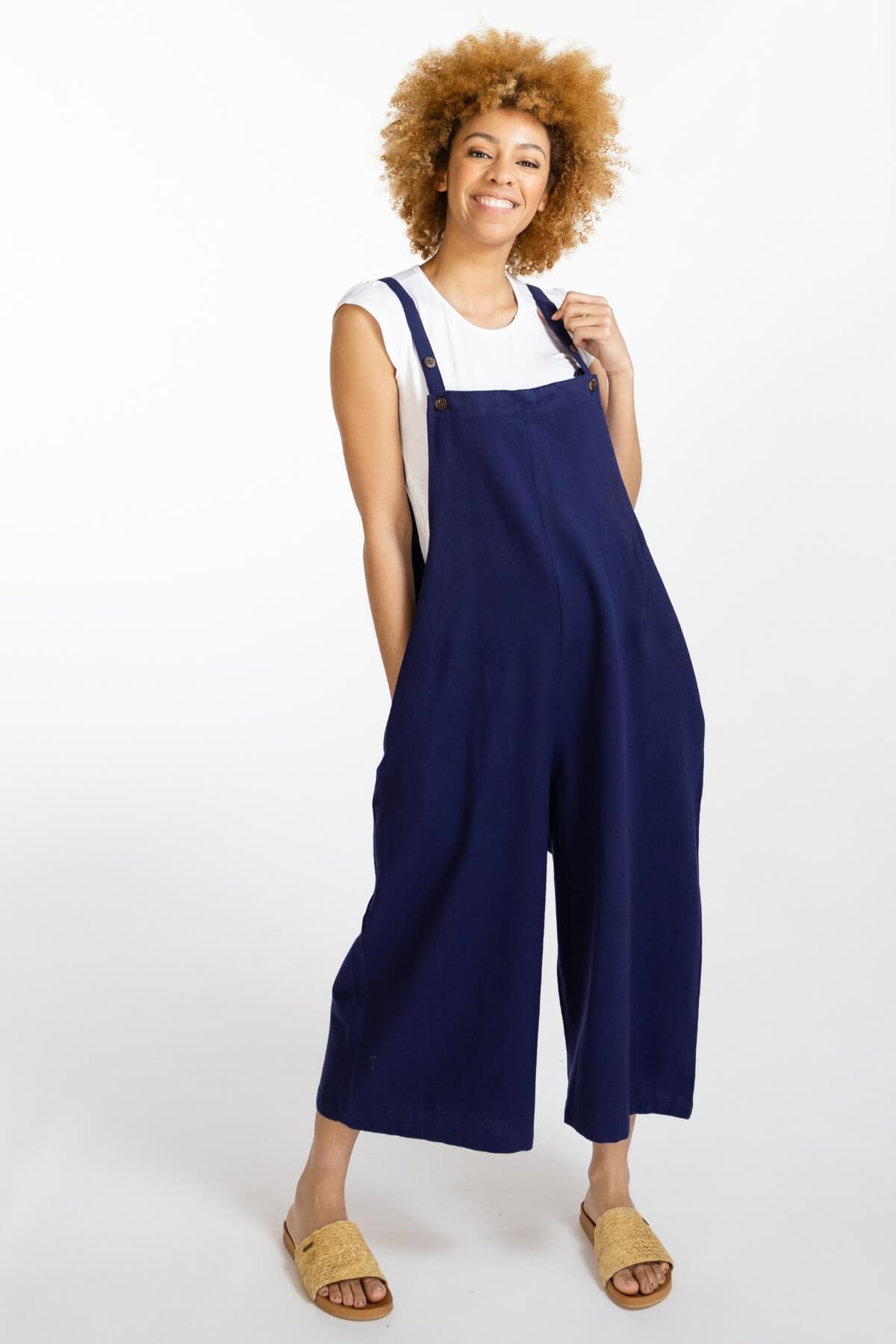 Surya Australia Cotton 'Juanita' Overalls made in Nepal - Dark Blue