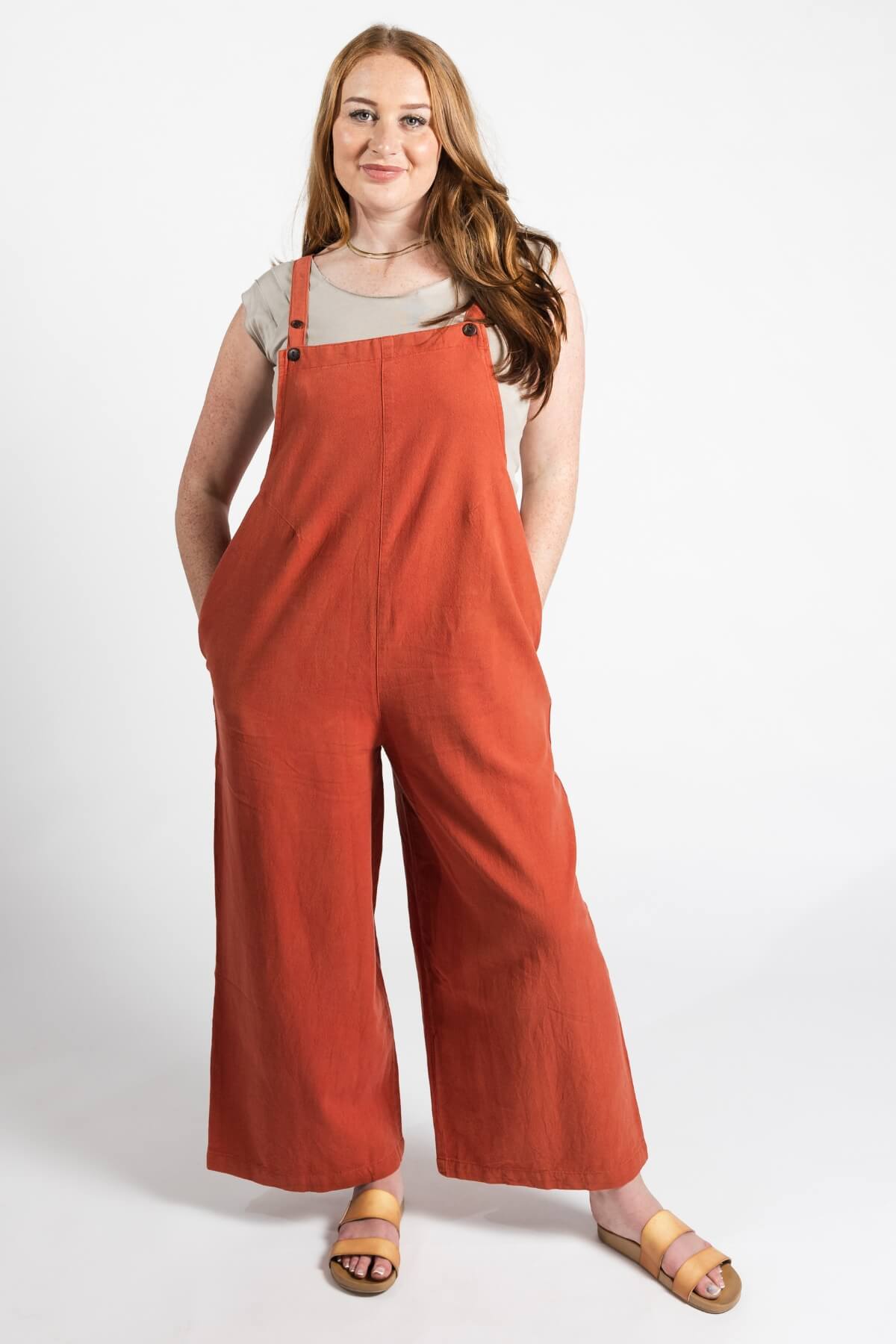 Surya Cotton baggy Juanita Overalls made in Nepal - Rust