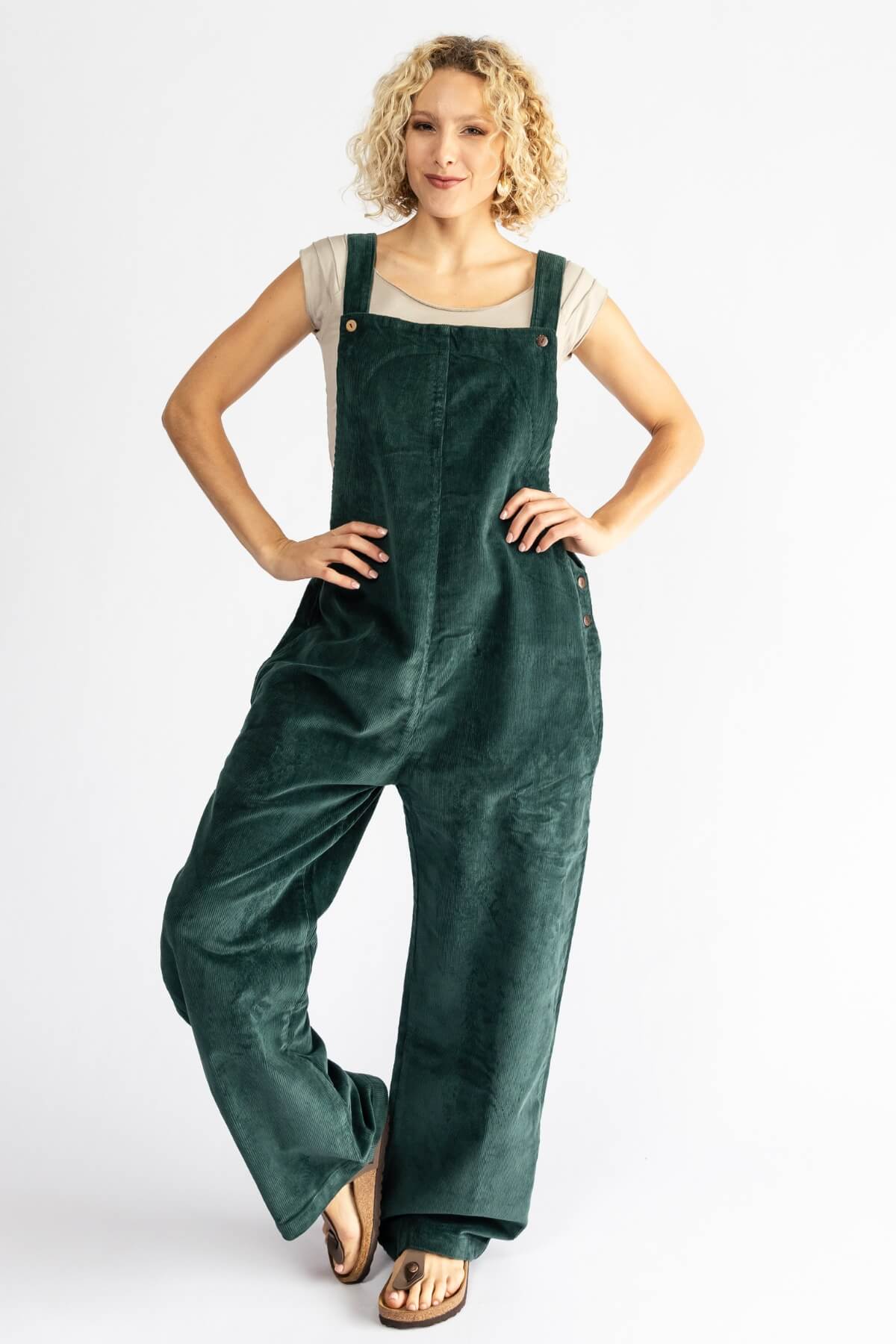 Surya Cotton Corduroy Overalls made in Nepal - Midnight Teal