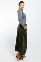 Surya Corduroy Maxi Skirt made in Nepal -right side view