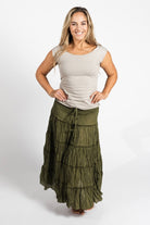 Surya Ethical Crinkle Cotton 'Franti' Skirt - Green