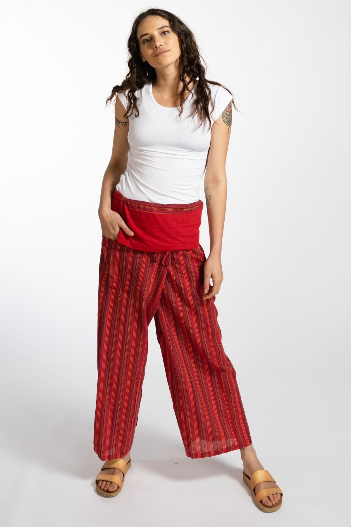 Surya Australia Ethical Cotton Thai Fisherman Pants - Red