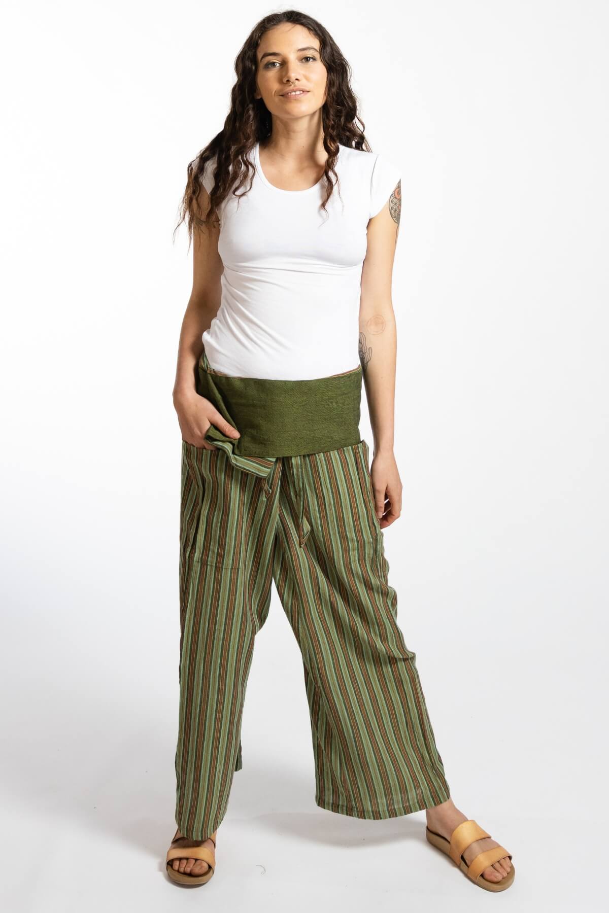 Surya Australia Ethical Cotton Thai Fisherman Pants - Green