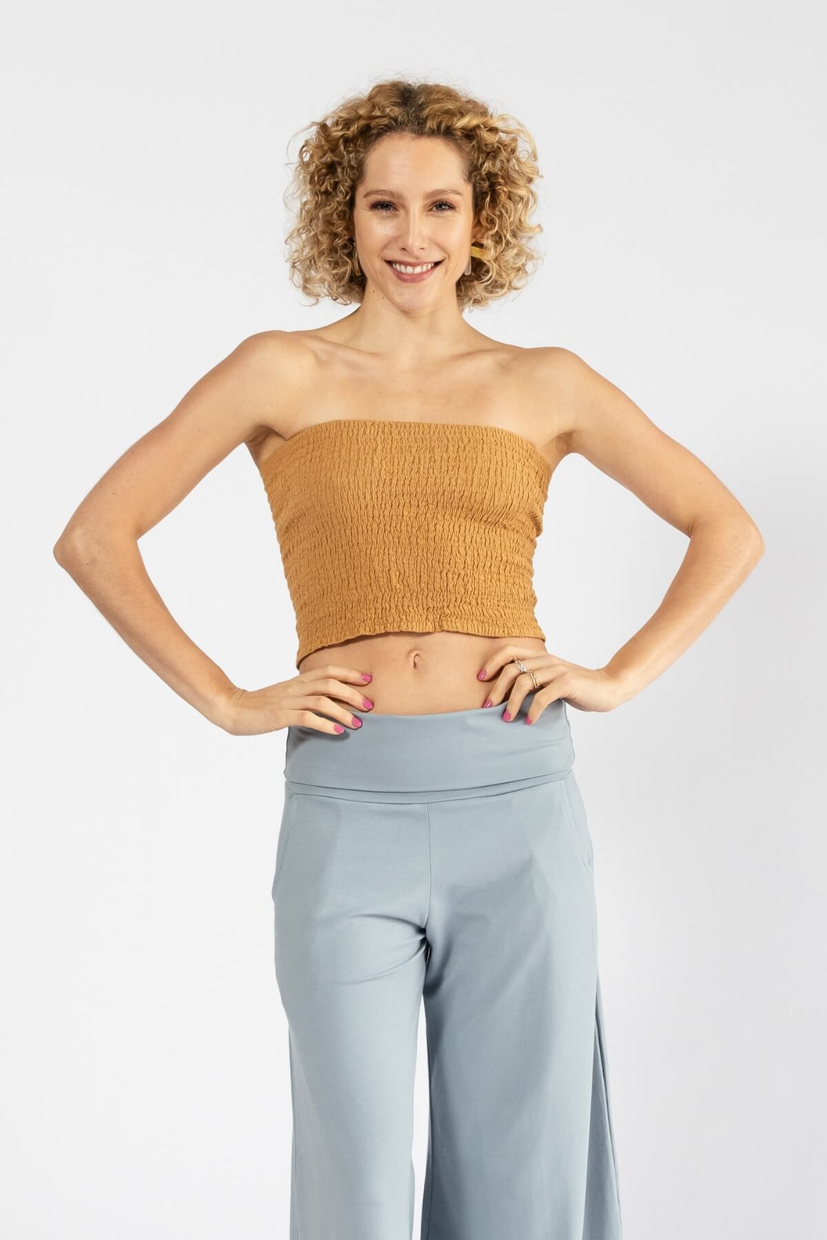 Surya Strapless Tube Top made in Nepal - Clay