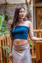 Surya Strapless Tube Top made in Nepal - Turquoise